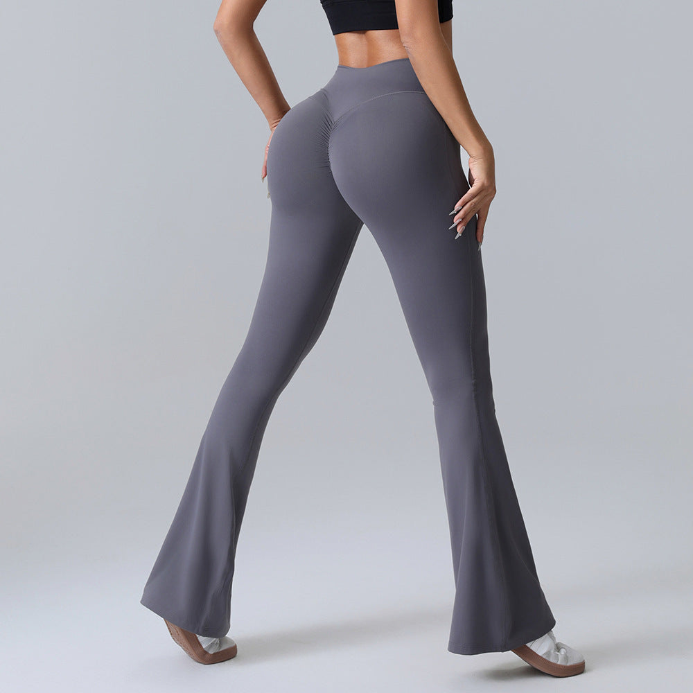 Hip-lift Yoga Flared Pants Fitness Sports Wide Leg High Waist Quick Dry Trousers Womens Clothing